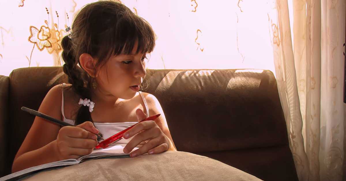 Young Girl Doing Homework